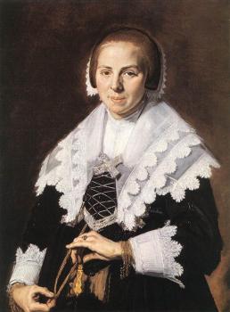 Frans Hals : Portrait Of A Woman Holding A Fan